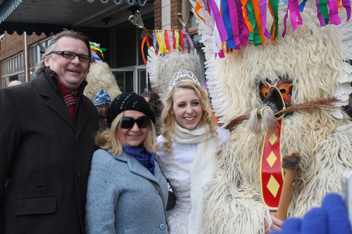 Consul General of Slovenia Jure mauc with wife and daughter and Kurent