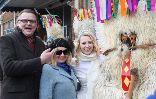 Consul General of Slovenia Jure mauc with wife and daughter and Kurent