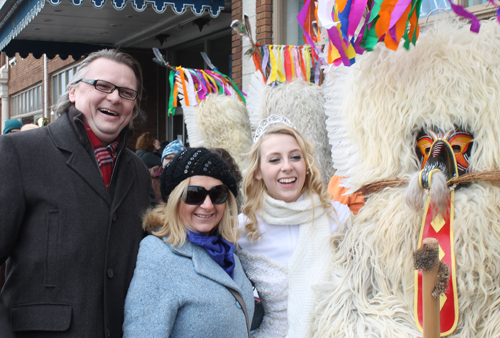 Consul General of Slovenia Jure mauc with wife and daughter and Kurent