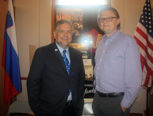 Joe Valencic, president of the National Cleveland-Style Polka Hall of Fame and Museum in Euclid  and Consul Jure Zmauc