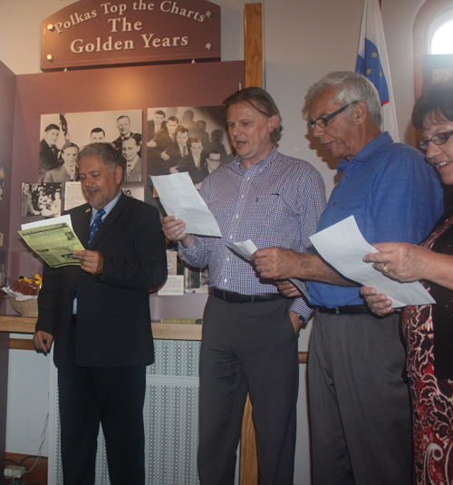 Slovenian song at the farewell event at the Polka Hall of Fame for Slovenian Consul General Jure Zmauc