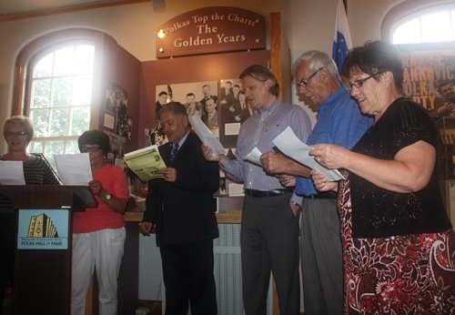 Slovenian song at the farewell event at the Polka Hall of Fame for Slovenian Consul General Jure Zmauc