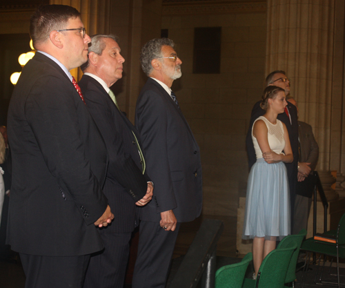  singing of the national anthems of the United States and Slovenia led by the Choir