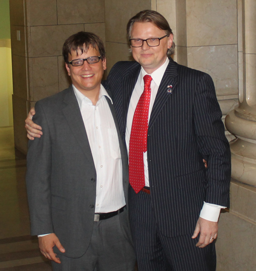 Slovenian Consul General Jure Zmauc with Luka Zibelnik