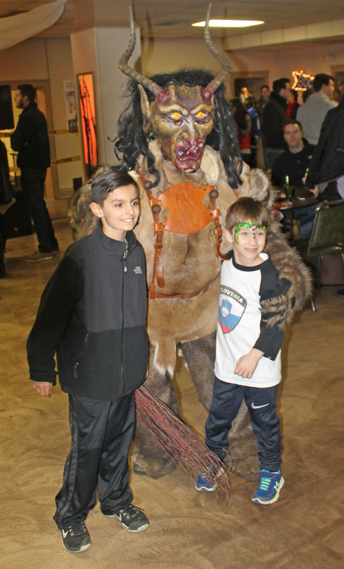 Posing with Kurents and Monsters at Kurentovanje Festival in Cleveland