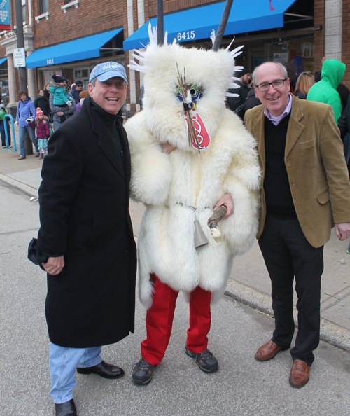 Councilman Mike Polensek, Kurent and Slovenian Consul General Andrej G. Rode 