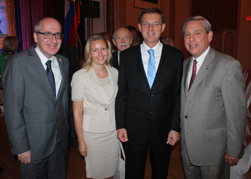 Consul General Andrej Rode, Prime Minister and Mrs Miroi Cerar and Councilman Mike Polensek