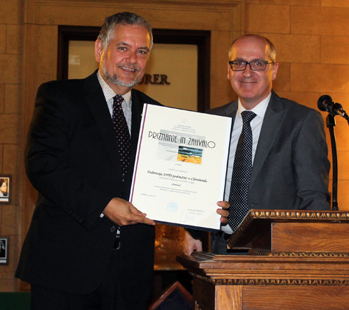 Consul Andrej Rode honors Slovenian organization and Joe Valencic