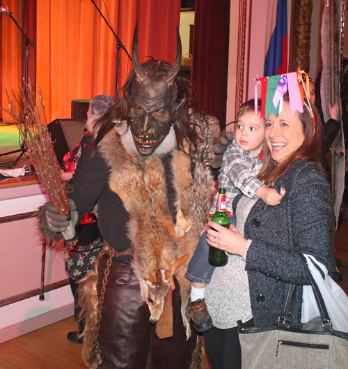 Posing with Krampus at Cleveland Kurentovanje Festival