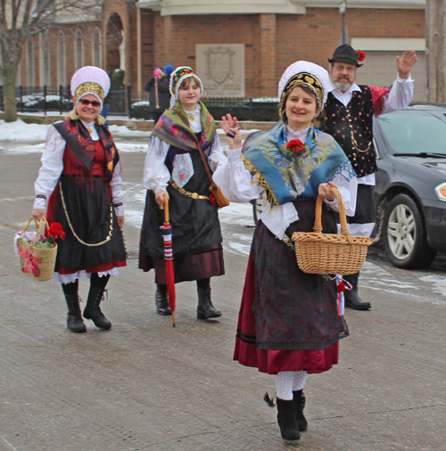 Slovenian costumes at Cleveland Kurentovanje Parade