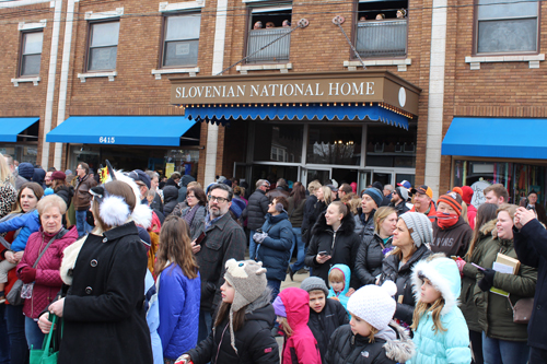 Crowd at Slovenian National Home for Kurentovanje Parade