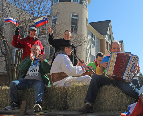 Slovenian float at Kurentovanje Parade - Councilman Mike Polensek, Congressman Dennis Kucinich and others