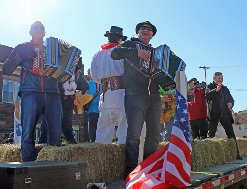 Slovenian float at Kurentovanje Parade - Councilman Mike Polensek, Congressman Dennis Kucinich and others