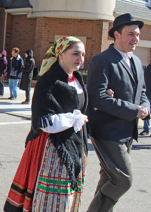 Slovenians in costume at 2020 Kurentovanje Parade in Cleveland