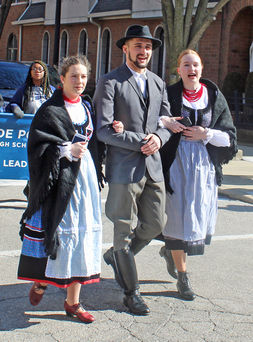 Slovenians in costume at 2020 Kurentovanje Parade in Cleveland