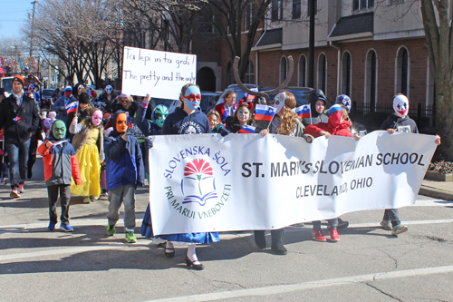 St Mary's Slovenian School at Kurentovanje Parade in Cleveland