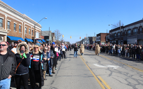 Crowd on St Clair at Kurentovanje Parade in Cleveland