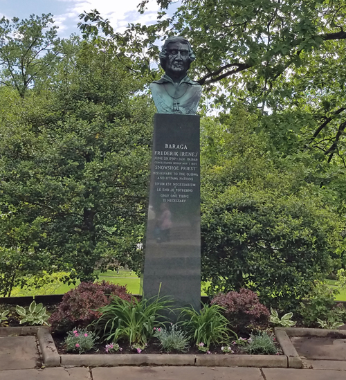 Bishop Baraga bust in the Slovenian Cultural Garden