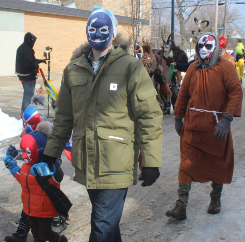 Family at 2022 Kurentovanje Parade in Cleveland