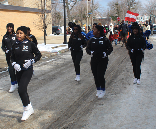 St Martin de Porres HS drums and cheerleaders