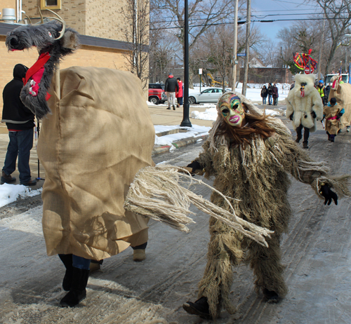 Straw man at 2022 Kurentovanje Parade in Cleveland