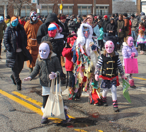 Kids at 2022 Kurentovanje Parade in Cleveland