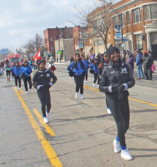 St Martin de Porres HS drums and cheerleaders