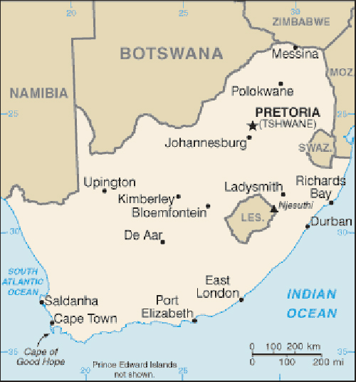 Map of South Africa