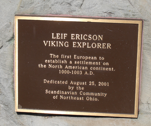 Plaque on the Leif Erikson bust
