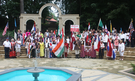 One World Day posing at Syrian Garden