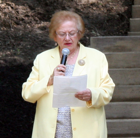 Former US Congresswoman Mary Rose Oakar at Syrian Garden