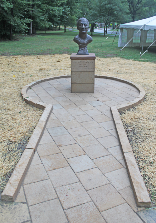 Bust of Nizar Qabbani in Syrian Cultural Garden in Cleveland Ohio