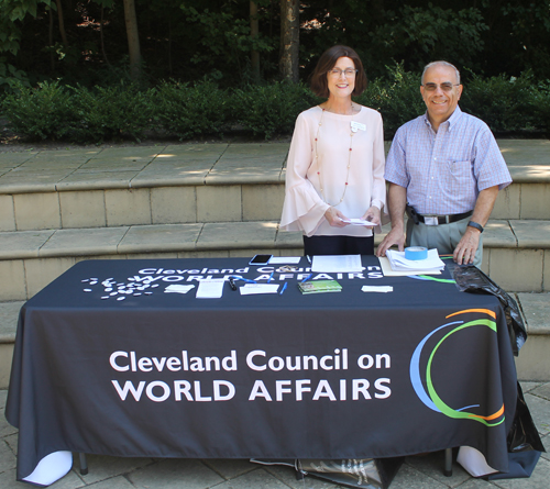 Maura O'Donnell-McCarthy, CCWA CEO and Wael Khoury,M.D., CCWA Board Chair at the CCWA table at Common Ground