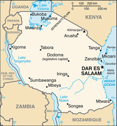 Map of Tanzania