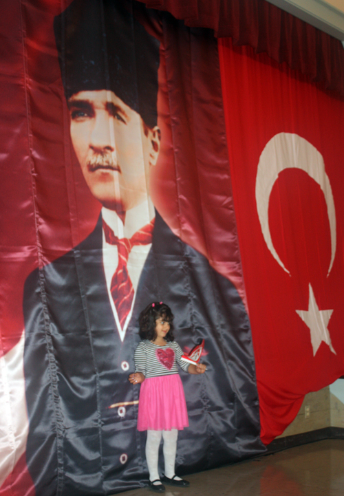 Young girl with Turkish flag