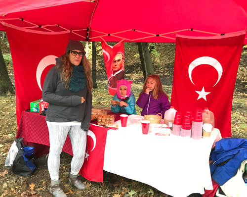 Planting tulips in the Turkish Cultural Garden in Cleveland Ohio