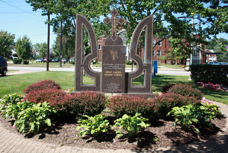 Back of the Ukrainian Famine Memorial at St Vladimir