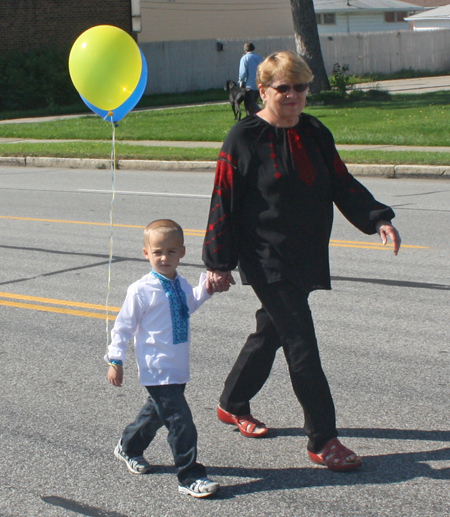 Boy with balloons at Ukrainian Village Parade