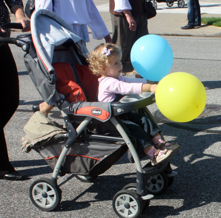 Girl in stroller at Ukrainian Village Parade