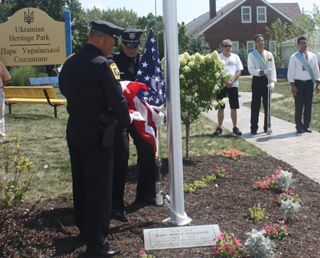 Raising of the flag of the United States