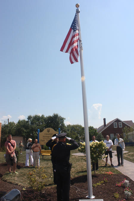 Raising of the flag of the United States