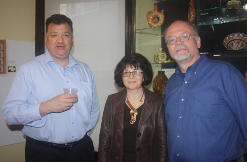 Andy  Maris, Victoria Kabo and Inara Manteniers - Ukrainian Museum-Archives event attendees in Cleveland