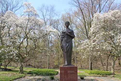 Lesya Ukrainka statue in Ukrainian Cultural Garden in Cleveland