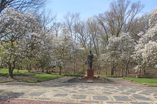 Lesya Ukrainka statue in Ukrainian Cultural Garden in Cleveland