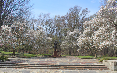 Lesya Ukrainka statue in Ukrainian Cultural Garden in Cleveland