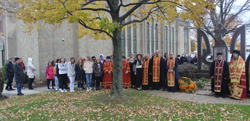 Ukrainian community at the Holdomor Memorial in Cleveland