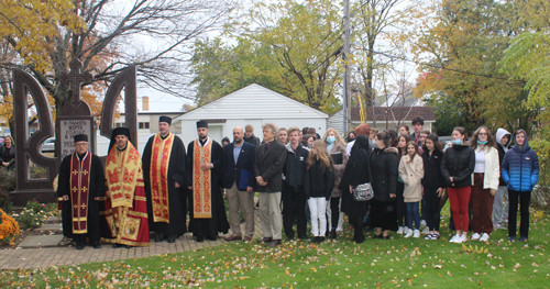 Ukrainian community at the Holdomor Memorial in Cleveland