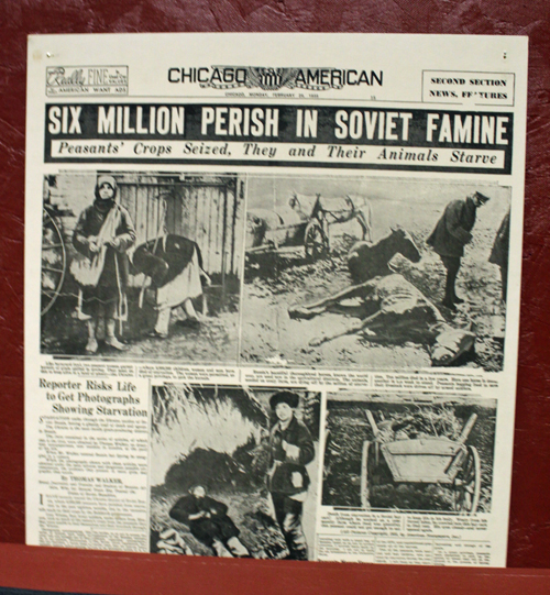 Newspaper about Ukrainian-Famine Genocide of 1932-1933
