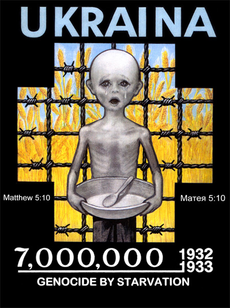 Ukrainian Famine Poster by Australian artist Leonid Denysenko