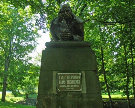 Taras H. Shevchenko statue in Ukrainian Cultural Garden in Cleveland Ohio - photos by Dan Hanson